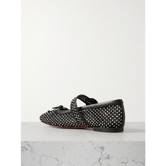 Christian Louboutin Mamastrapitina Flat Black Crystal Mesh Ballet Ballerina 38.5 - Picture 15 of 16